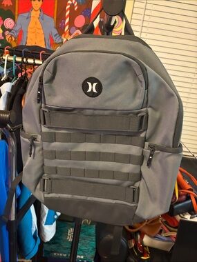 Hurley Gray Tactical-Style Backpack